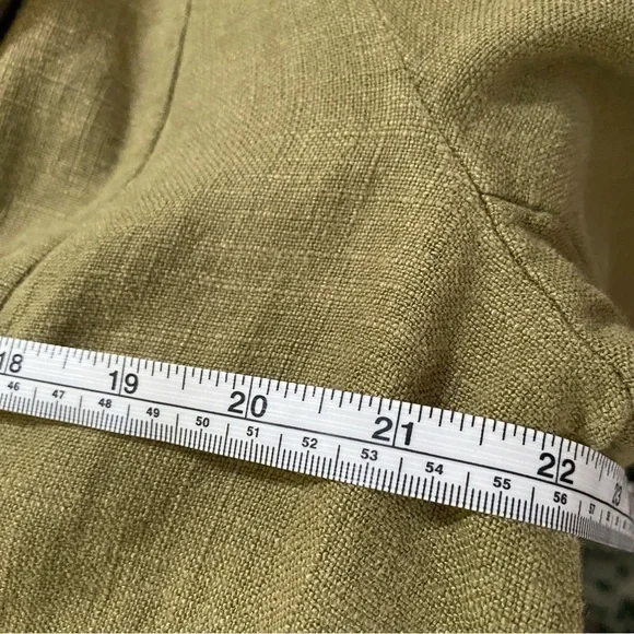 Anthropologie Green Blazer 6 Linen‎ Blend Asymmetrical Back Avant Grade - Picture 9 of 10